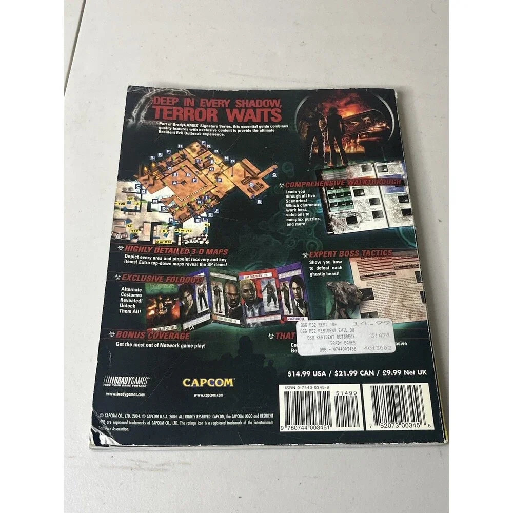 Resident Evil: Outbreak Official Strategy Guide Book w/Foldout Poster